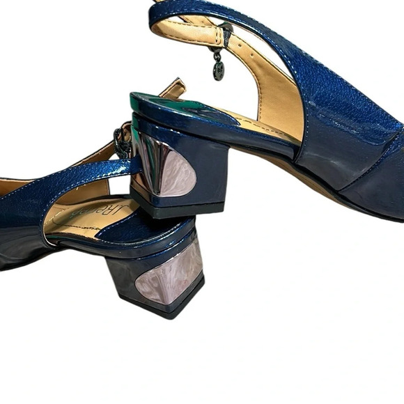 NIB J.Renee shoes,women Slingback,Shayenne NavyPearl,chunky heel,glam,prom,shine - Picture 10 of 14